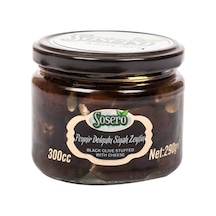 Sosero Peynir Dolgulu Siyah Zeytin Cam 300 G