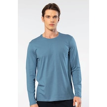 Cacharel Erkek Modal Pamuk Bisiklet Yaka T-shirt 2242/indigo İndigo