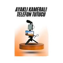 Telefon - 613 - Tutucu Mini Mikrofonlu Tripod Vlog - Kmrsfres - Çekim Video