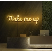 Make Me Up Yazılı Neon Tabela Sarı