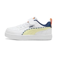 Puma Caven 2.0 Playdate Ac+lnf Çocuk Spor Ayakkabı Beyaz Sarı Beyaz Sari