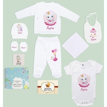 Bk Kids Kişiye Özel Beyaz Yeni Doğan Hastane Çıkışı, Anne-bebek Günlüğü, Bebek Body Zıbın, 10 Parça Bebek Hediye Seti-2
