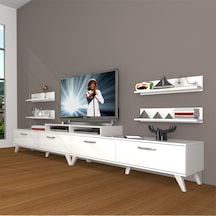 Decoraktiv Ekoflex 360r Slm Retro Tv Ünitesi Tv Sehpası Beyaz