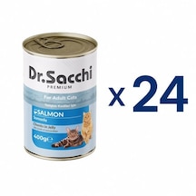 Dr. Sacchi Delicious Somonlu Yetişkin Kedi Konservesi 400 G 24 Adet