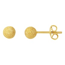 Bilezikci Kumlu Tasarım 14 Ayar Altın Top Küpe 5 Mm.