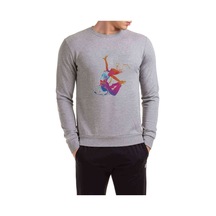 Silhouette Zumba Dance Baskılı Gri Erkek Örme Sweatshirt