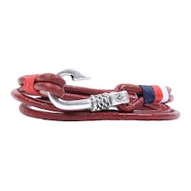 Tblk02241 Olta Ucu Figür Deri Sarmal Kırmızı Unisex Bileklik 2201-2271 Çok Renkli