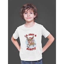 Bumeta I M Just A Misfit Yılbaşı Geyik Christmas Çocuk Tişört T-shirt Beyaz