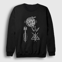 Presmono Unisex Snakes Behemoth Sweatshirt Siyah