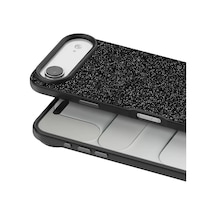 Onegif Apple iPhone Uyumlu  17 Air Uyumlu Bright Simli Kapak - Siyah