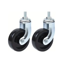 Dashanshop Siyah 500lb Kapasiteli 2li Krom Kaplama Lastik Tekerlekler Halı Ve Sert Zeminler İçin Siyah