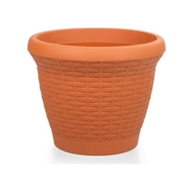 Omnipazar So-hs05 Plastik Hasır Desenli Dekoratif Saksı 25 Litre No 5 Kiremit 108
