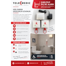 Kablosuz İpli Wc Buton Ve Uyarı Lambalı Engelli Yardım Çağrı Alarm Seti 2 Buton 1 Lamba