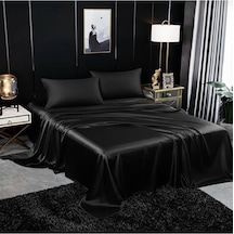 Metin Ev Premium 120 Tel Pamuk Saten Lastiksiz Çarşaf Seti 2 Y Siyah
