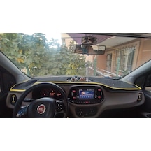 2015-2020 Modellerine Uygun Fiat Doblo Torpido Koruma Halısı Siyah Kenar Renk Sarı