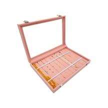 Bileklik Kolye Organizeri Pembe Süet Kahverengi