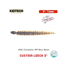 Keitech Custom Leech 7.6cm (3") #111C Cinnamon PP Blue Neon