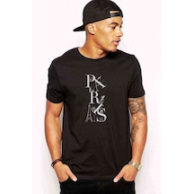 Paris Eiffel Tower Baskılı Siyah Erkek Tshirt