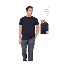 Pierre Cardin 6122 Erkek Kısa Kollu Bisiklet Yaka Pijama Takımı-lacivert