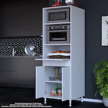 Modilayn Elit Silva 59,6 X 192,2 X 56cm Geniş Derin Raf Mini Midi Mikrodalga Fırın Ekmeklik Dolabı