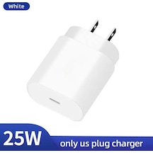 Samsung Uyumlu Pd 25 W Şarj Cihazı   Tip C Hızlı Şarj Duvar Adaptörü Samsung Uyumlu White Us Plug ' Beyaz