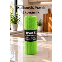 20 Li Rulo Mikrofiber Temizlik Bezi 25x30 Cm Yıkanabilir Kopart Kullan Süper Emici İz Bırakmaz Yeşil