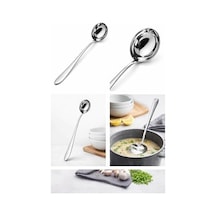 Paslanmaz Çelik Servis Kepçesi 21 Cm, Küçük Boy Çorba Kepçesi, 304 Kalite