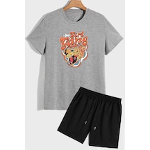 Uyguntarz Girlgang Şort T-shirt Eşofman Takımı Gri
