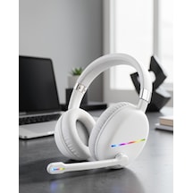 Kulaklık Bluetooth Kulaklık Rgb Işıklı Uczzmax17beyaz-4-1