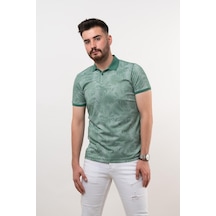 Polo Yaka Slimfit Desenli Erkek T-Shirt
