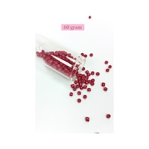 Dökme Cam Kum Boncuk Büyük Boy 6/0 4 Mm - 60 Gram - Bordo - Bnc133