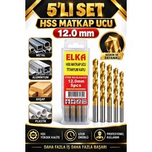 12 Mm Hss Titanyum Kaplı Matkap Ucu 5'li Set Metal Alüminyum Ahşa