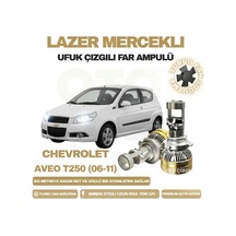 Chevrolet Aveo 2006 - 2011 Mercek Led Ufuk Çizgili Far Ampulü Led Şimşek Etkili