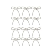 Geeksen Beyaz Bow Şekilli Parlak Noel Ağaçları Süsü, 12 Adet, Klipsli Montaj, Noel Atmosferi, Dayanıklı Ve Taşınabilir