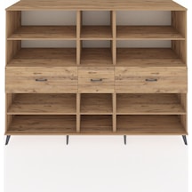 Kronos Dolap 9 Raflı 3 Çekmeceli 220x59x163 Çam-çam Çam-çam