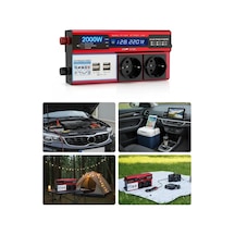 12v 2000w Modifiye Sinüs İnverter Araç Ve Güneş Enerjisi Uyumlu, Çift Usb, Çift Priz Ve Çakmaklık Eco Lounge