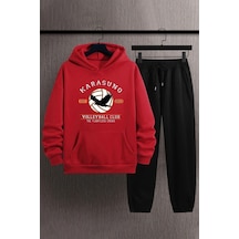 Uyguntarz Unisex Karasuno Eşofman Takımı Kırmızı