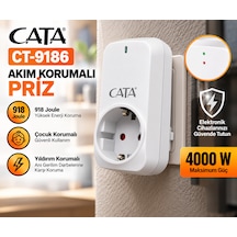 Akım Korumalı Tekli Kablosuz Priz 4000 W Yıldırım Koruması İle Güvenli Kullanım