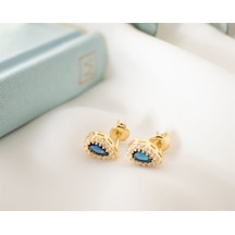925 Ayar Gümüş Eylül Ayı Doğum Taşı Sapphire Damla Küpe