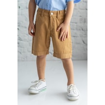 Zeyland Erkek Çocuk Gabardin Düz Şort-camel Camel