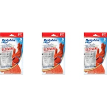 Dolphin Lateks Bulaşık Temizlik Eldiveni Kırmızı S 7-7.5 3'lü