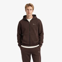 Karl Kani Small Signature Essential Os Zip Erkek Kahverengi Sweatshirt Km-zh021-022-15