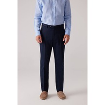 Erkek Lacivert %100 Keten Pantolon