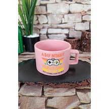 A Day Without Video Games Is Like Esprili Gamer Kare Kulplu Fincan Pembe Kupa Bardak Pembe