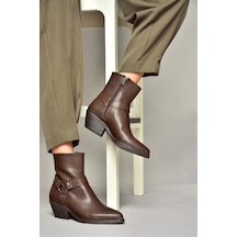 Fox Shoes T404400609 Kahverengi Kalın Topuklu Kadın Bot Kahverengi-suni Deri Kahverengi