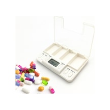 Sones Tf200 4 Hücreli Akıllı Zamanlı Hatırlatıcı Taşınabilir Plastik Hap Kutusu Hap Saklama Kutusu Beyaz