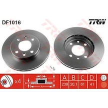 TRW Ön Fren Disk Takımı Clio Kango R19 R21 Hava Soğutmalı 7701204