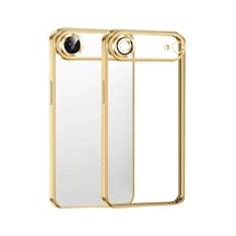 Apple Uyumlu iPhone 17 Air Uyumlu Lensli Silikon - Gold