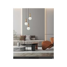 Modern Spor Avize Opal Camlı E27 Duylu Salon Avize Siyah