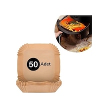 50 Adet Air Fryer Pişirme Kağıdı Tek Kullanımlık Hava Fritöz Yağ Geçirmez Yapışmaz Kare Tabak Model
